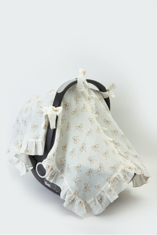 STROLLER BLANKET - RIBBON/BEIGE