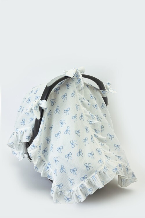 STROLLER BLANKET - RIBBON/BLUE
