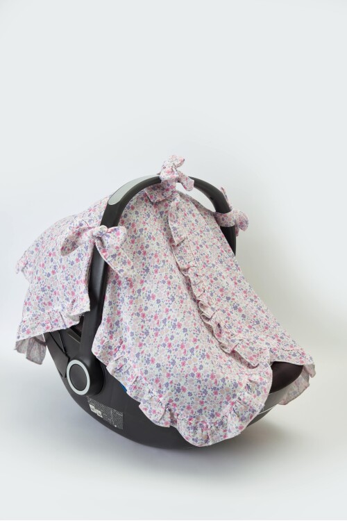STROLLER BLANKET - TINY FLOWERS/PINK