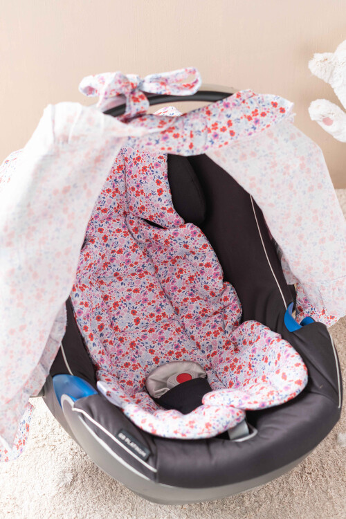 Stroller Set - Tiny Flowers / Red