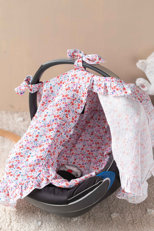 Stroller Set - Tiny Flowers / Red