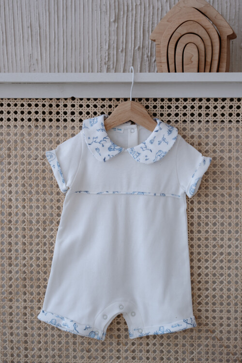 Baby Romper - Toile De Jouy / Blue