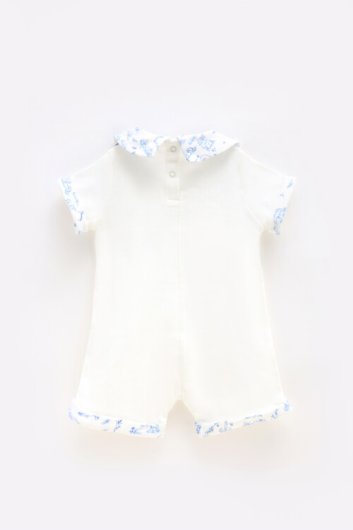 Baby Romper - Toile De Jouy / Blue