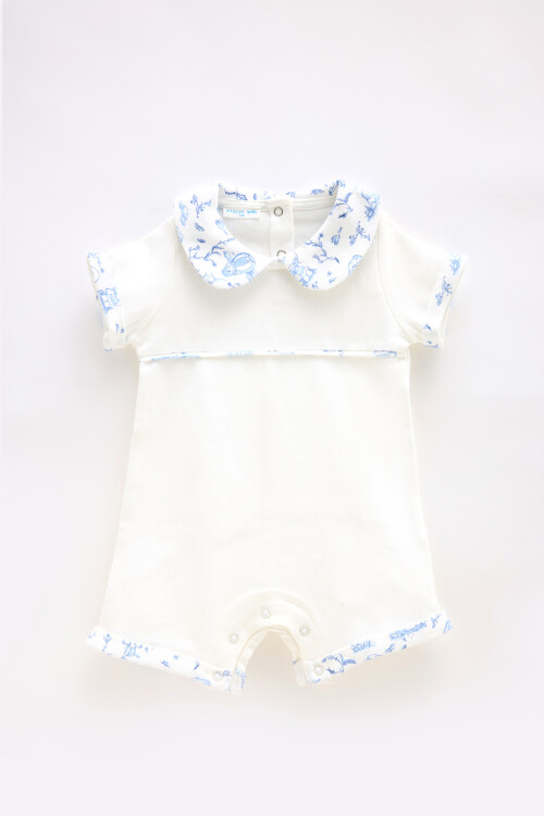 Baby Romper - Toile De Jouy / Blue