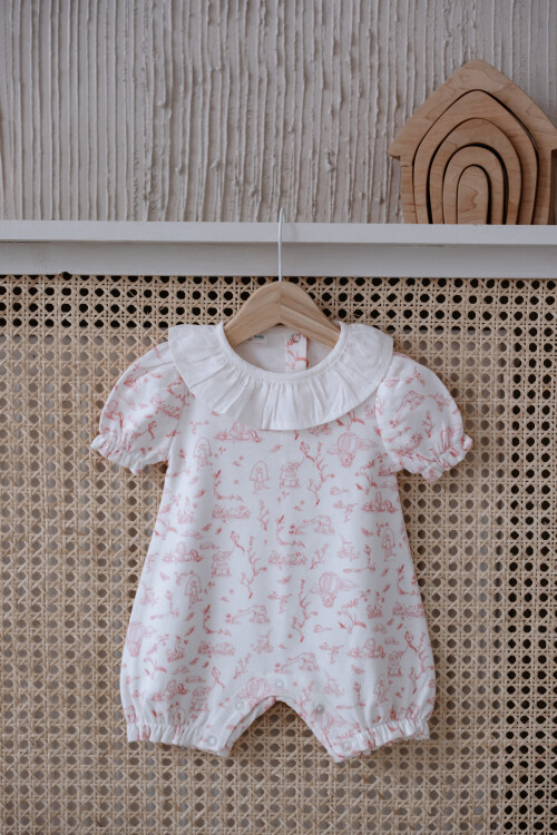 Baby Romper - Toile De Jouy / Pink