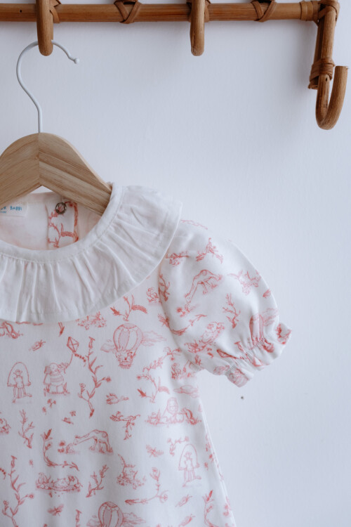 Baby Romper - Toile De Jouy / Pink