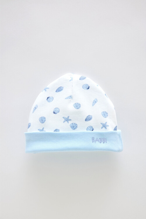 Newborn Bib & Hat Set - Sea Shells
