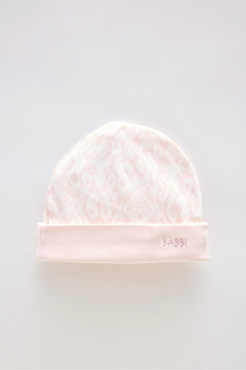 Newborn Bib & Hat Set - Ikat / Pink