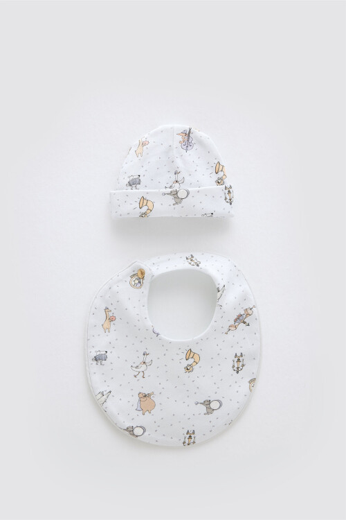 Newborn Bib & Hat Set - Theatre / Blue