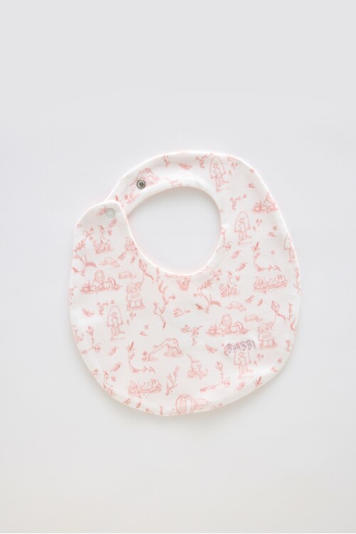 Newborn Bib & Hat Set - Toile De Jouy/Pink