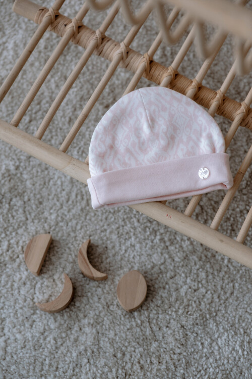 Newborn Hat - Ikat / Pink