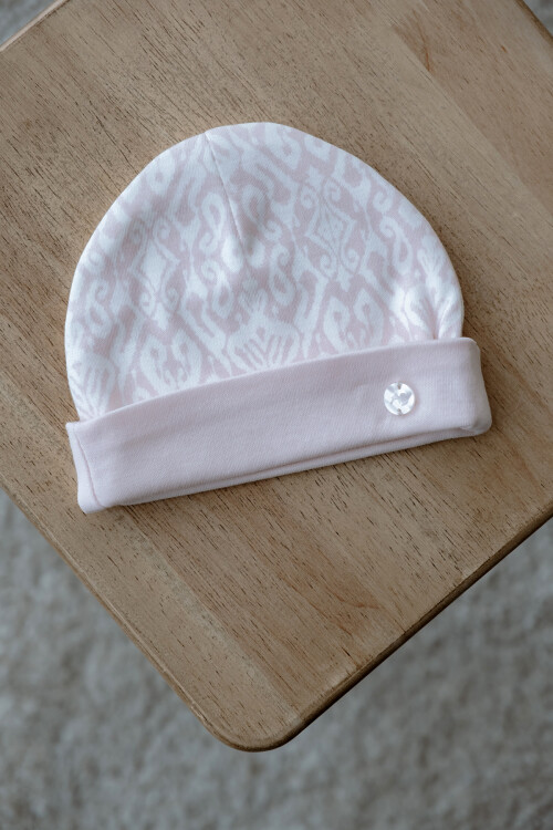 Newborn Hat - Ikat / Pink