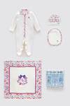 NEWBORN SET (4-PIECE) - TINY FLOWERS / RED