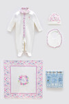 NEWBORN SET (4-PIECE) - TINY FLOWERS / PINK