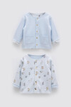 Double Side Baby Cardigan - Theatre / Blue
