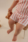 Ruffled Baby Romper - Red Striped
