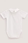 Embroidered Baby Bodysuit - Toile de Jouy / Blue